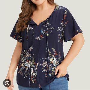 BloomChic Navy Floral Blouse